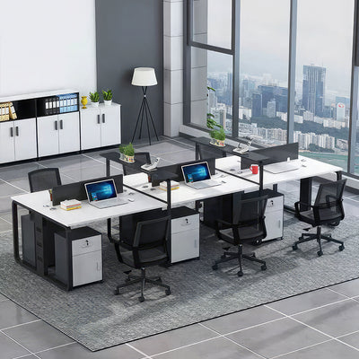 Sophisticated Simplicity Steel Framed Staff Desk Set with Modern Furniture Pieces YGZ-1016