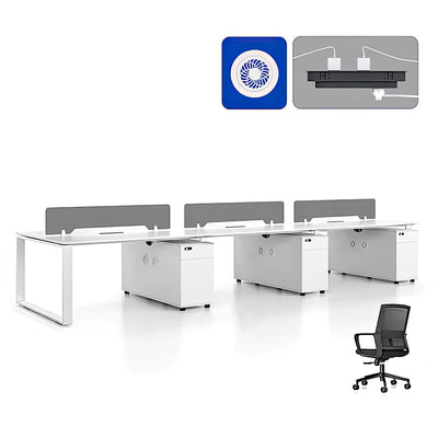 Simple Modern Staff Computer Desk and Chair Six Person Position Screen Office Desk Set YGZ-1027