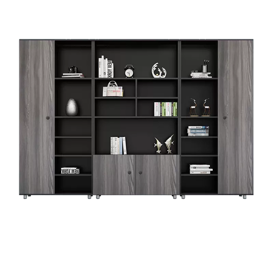 Rectangular Wooden File Cabinet with Open Storage Compartments WJG-745