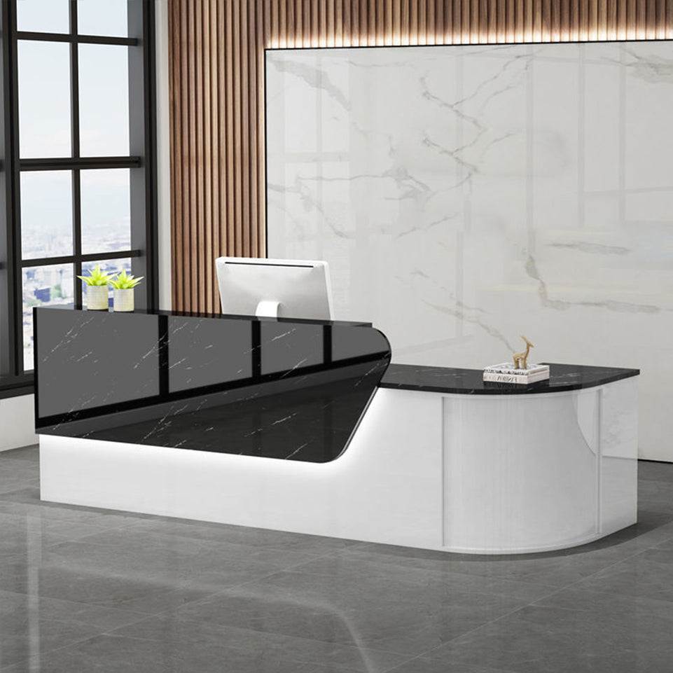 Modern and Minimalistic Semi Circular Reception Desk Suitable for Company Front Desks and Educational Institutions JDT-1022