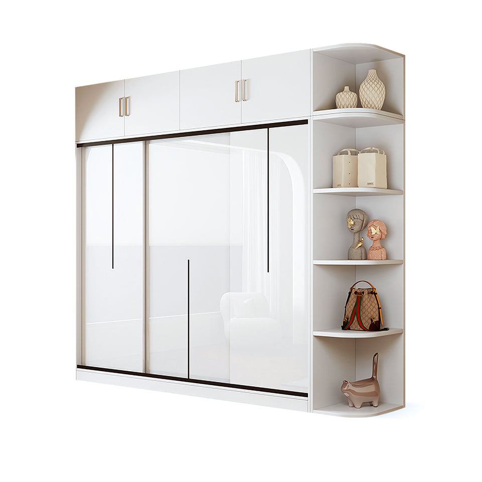 Modern Bedroom Sliding Door Wardrobe with Divided Storage YG-2001 (In Stock)
