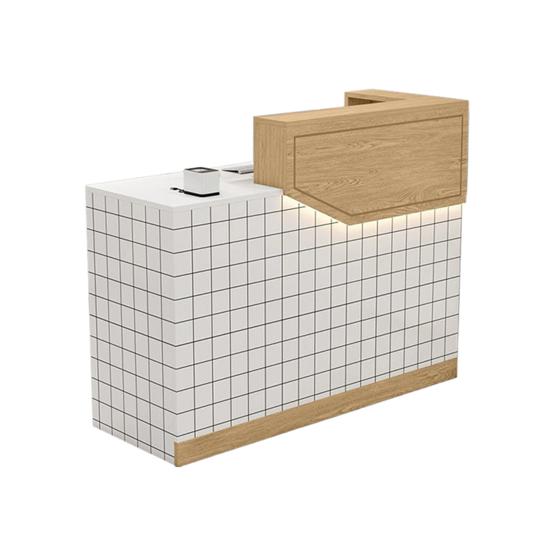 Small Front Desk with Corner and Keyboard Tray for Clothing Stores and Salons JDT-1047