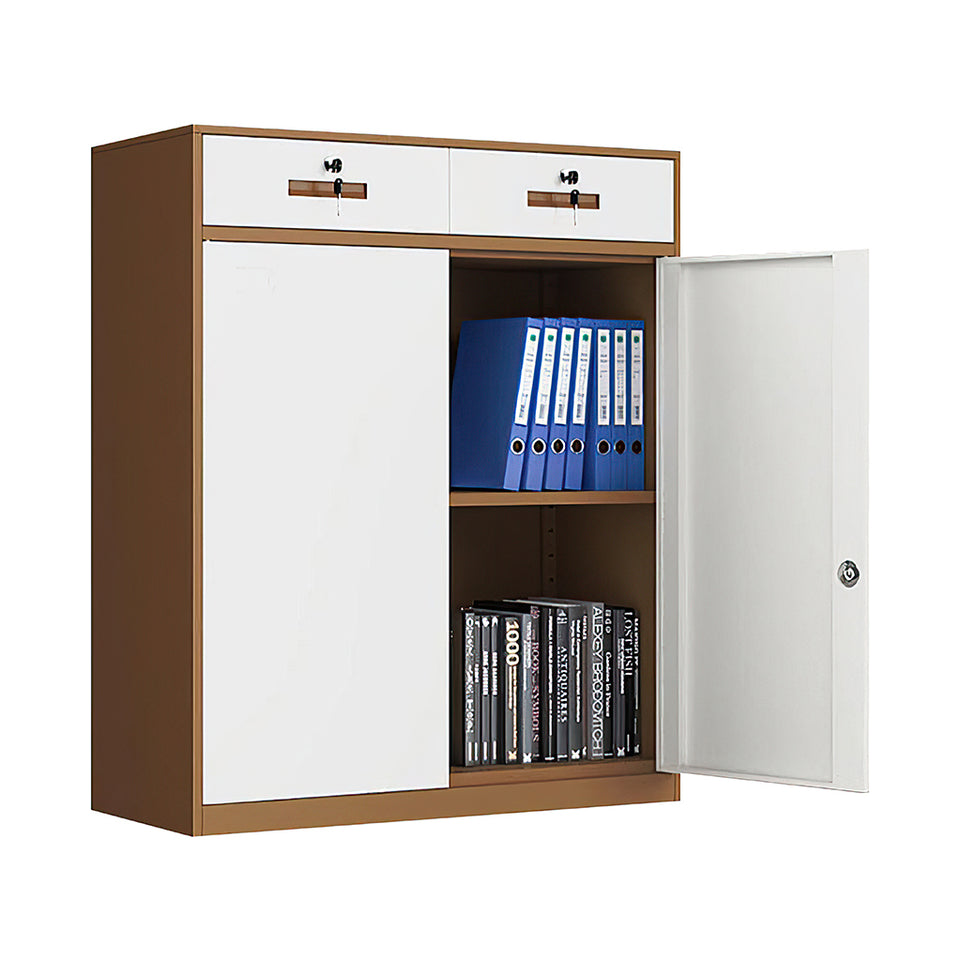 Classic Office Filing Cabinet with Sliding Doors Storage Cabinet WJG-1013