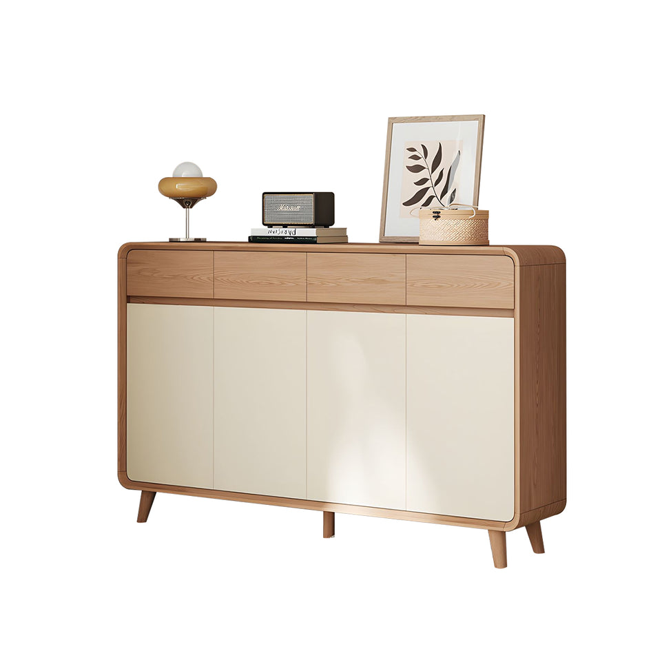 Spacious Solid Wood Entryway Shoe Cabinet With Adjustable Shelves For Home, Balcony And Modern Minimalist Interiors CWG-2161