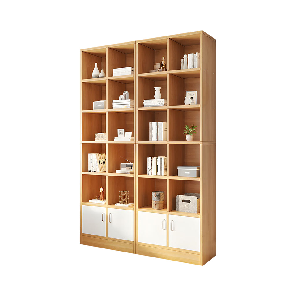 Spacious Floor-to-Ceiling Wooden Bookcase – Multi-Layer Dustproof Storage Cabinet for Home with Deep Shelves CWG-2178