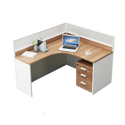Modern L-Shaped Office Desk with Screen Divider for Employee Workstations BGZ-222