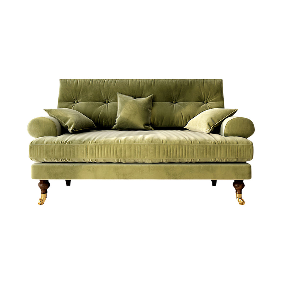 Modern Sofa 35-94 in Wide with Velvet & Solid Wood for Reception Area