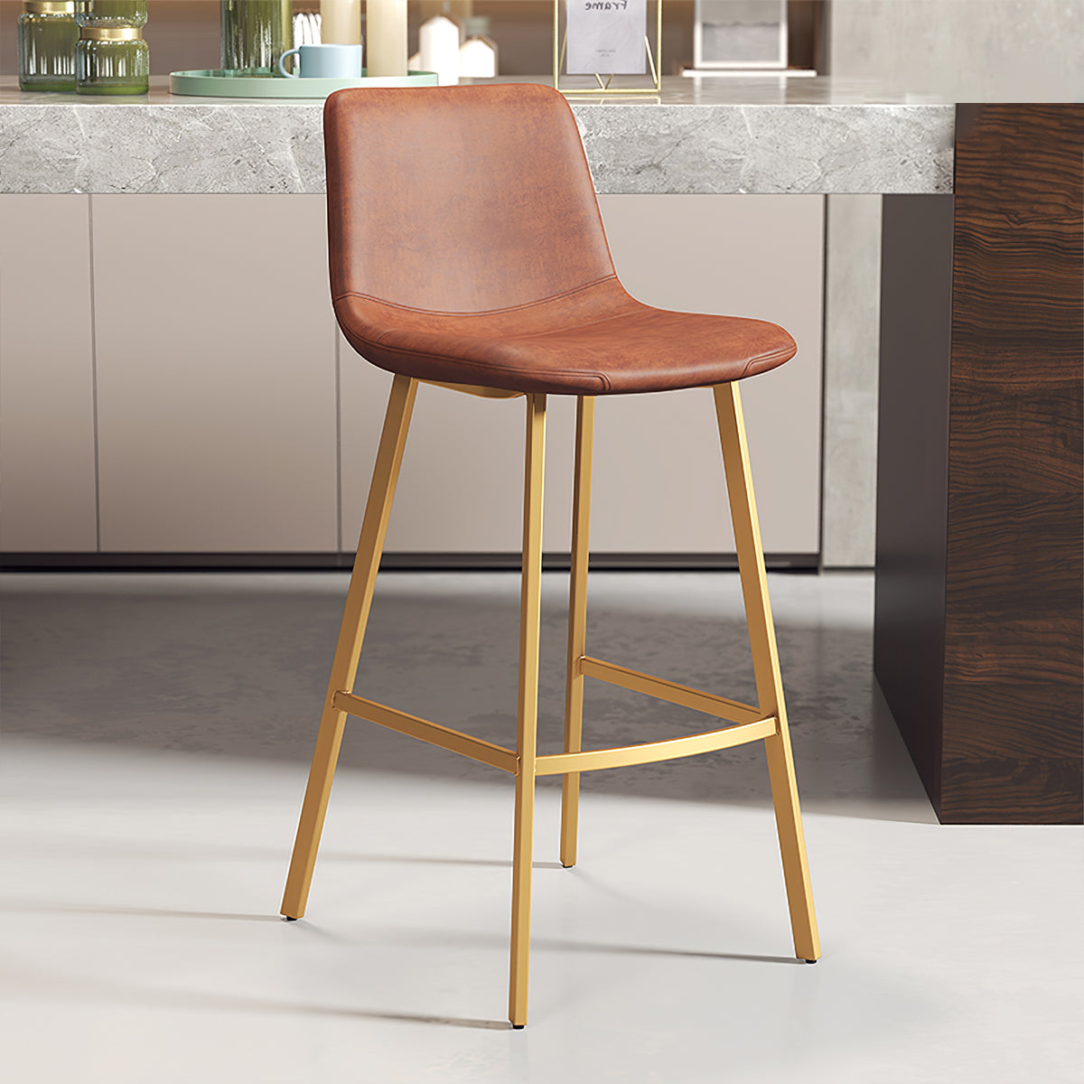 Adjustable Bar Stool 26 in Counter Height with Lumbar Support for Kitc