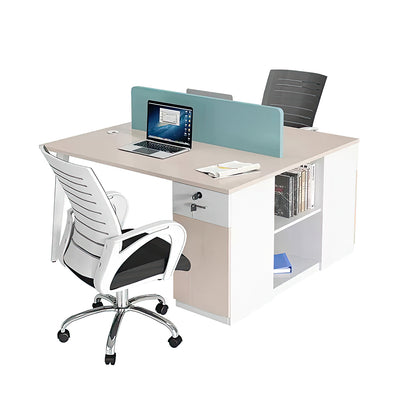 Stylish Office Desk with Top Panel with Locking Locker Employee Desk YGZ-10107