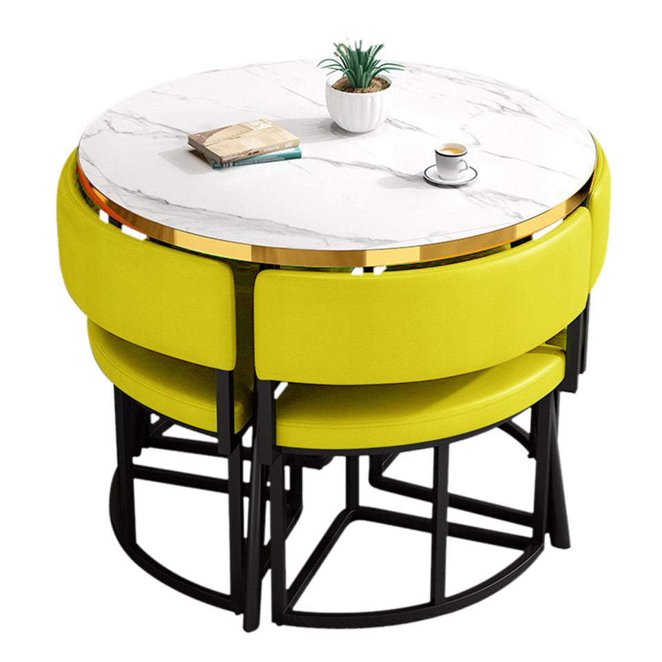 Modern Office Reception Round Table with 4 Backrest Chairs JDZH-2019