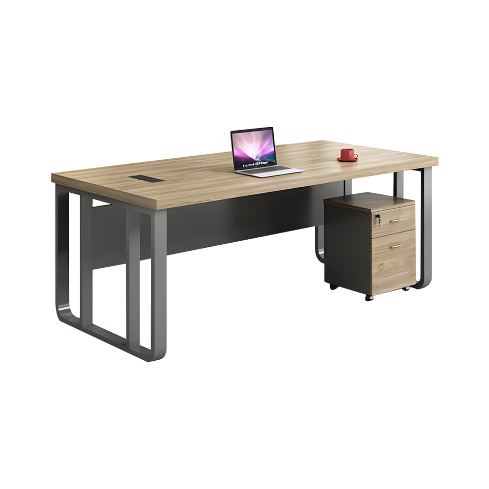 Executive Desk For Work Office Desk With side cabinet For PC With Vent Curtain Board with Wiring BOX LBZ-1073