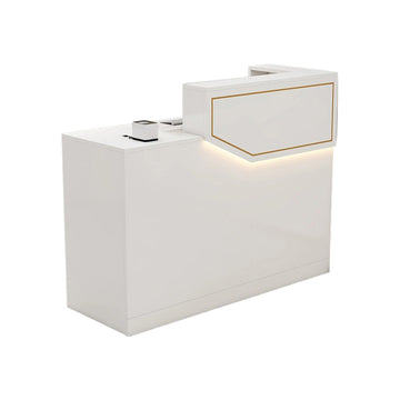 Salon Reception Desk 31-71 in Wide with Keyboard Tray, LED Lighting & Side Storage