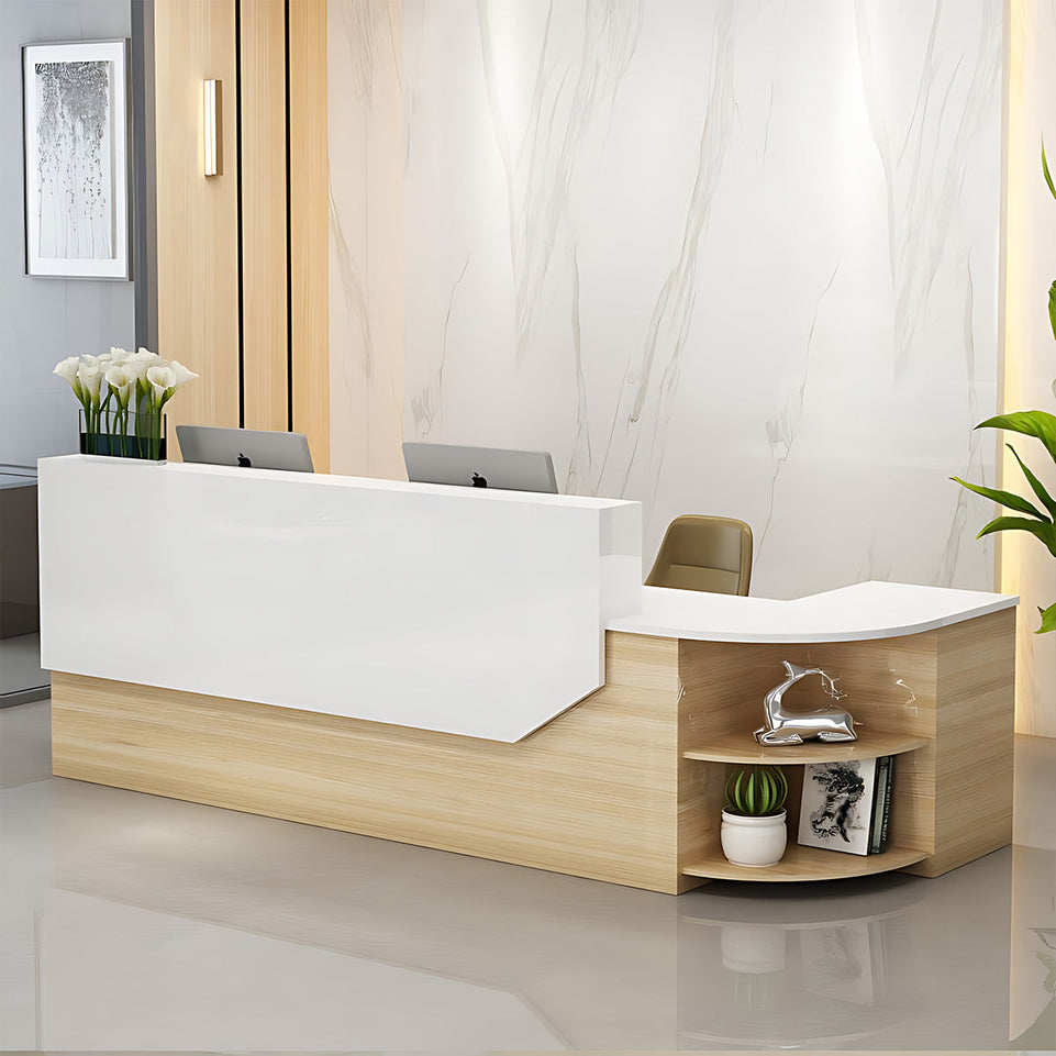 Simple L-shape Wooden Front Reception Desk with Filing Cabinet JDT-761-071-EKC(East Coast)