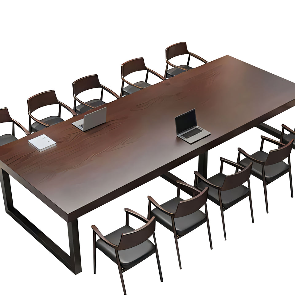 Executive Elegance Custom Made Solid Wood Conference Table With Reinforced Steel Legs For Office, Training, And Meeting Rooms HYZ-107
