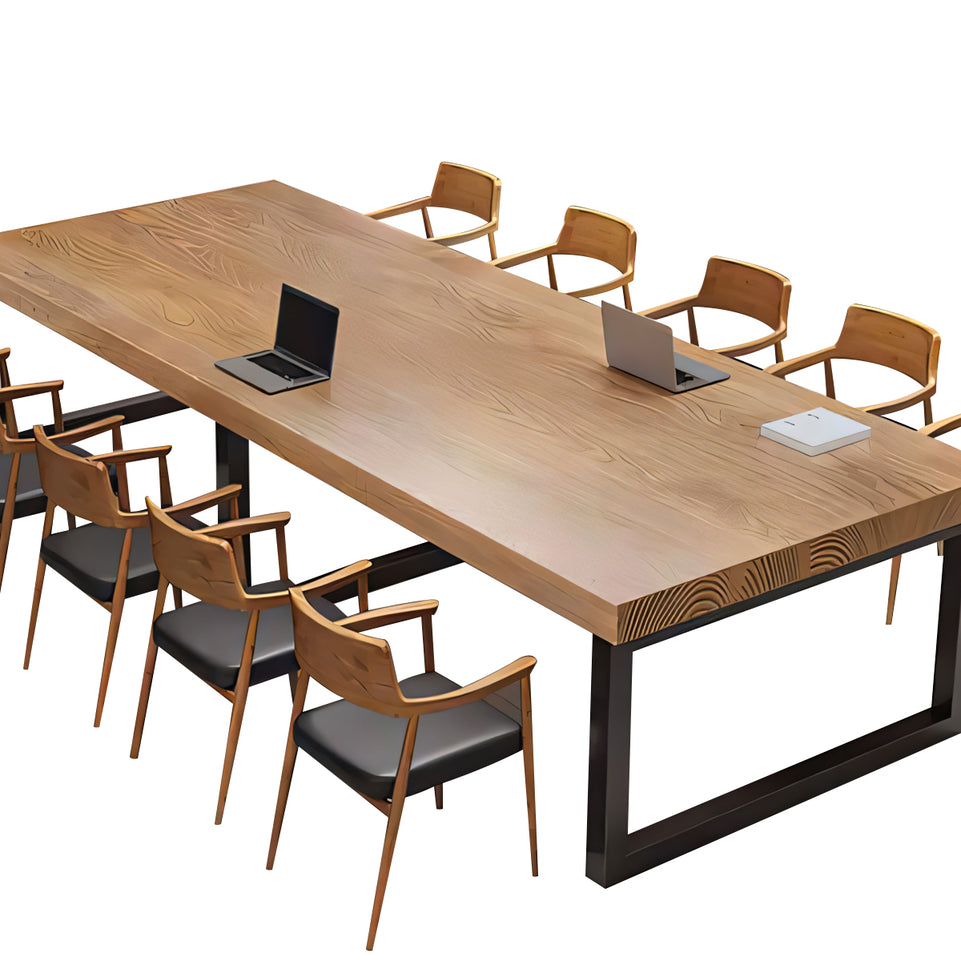 Executive Elegance Custom Made Solid Wood Conference Table With Reinforced Steel Legs For Office, Training, And Meeting Rooms HYZ-107