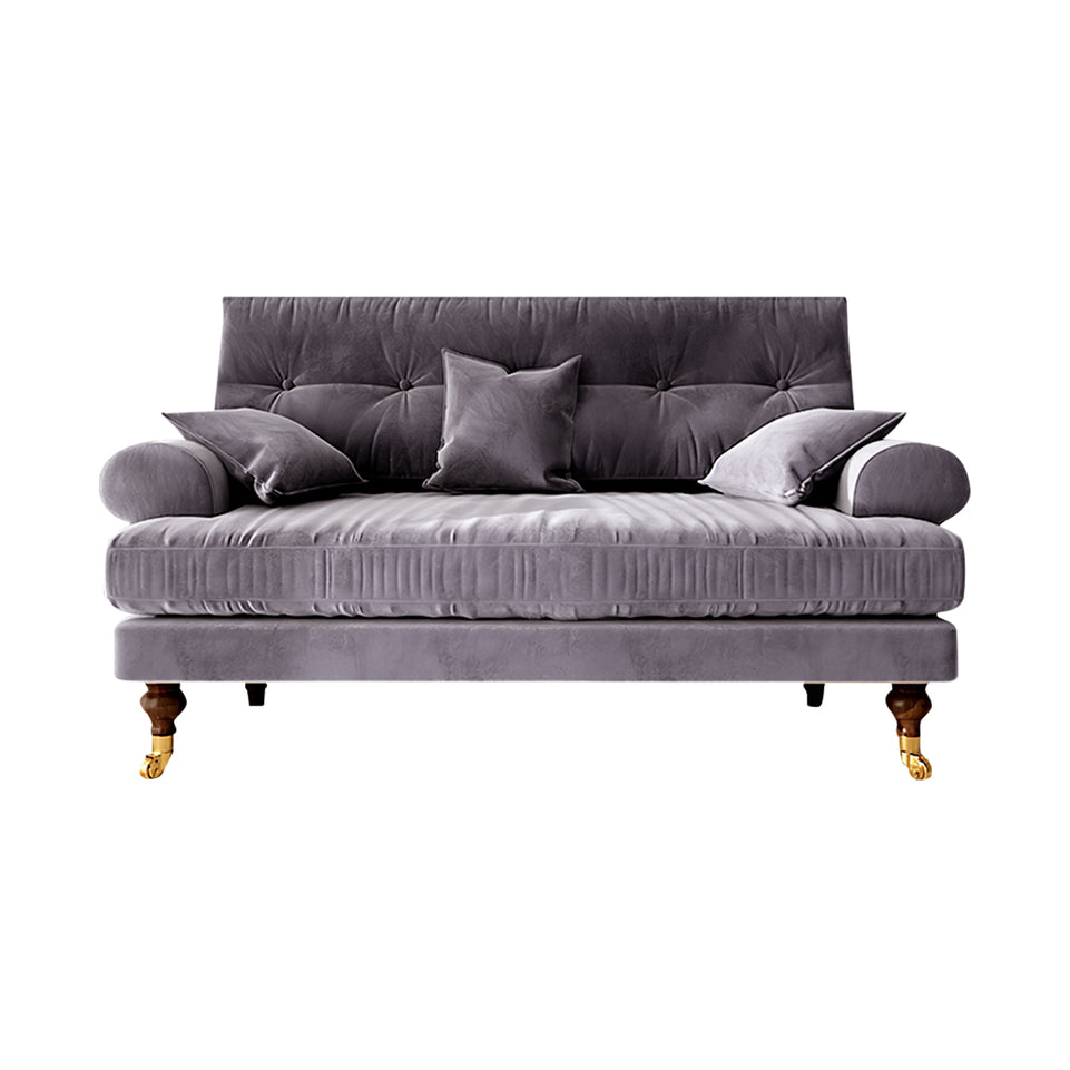 Modern Sofa 35-94 in Wide with Velvet & Solid Wood for Reception Area