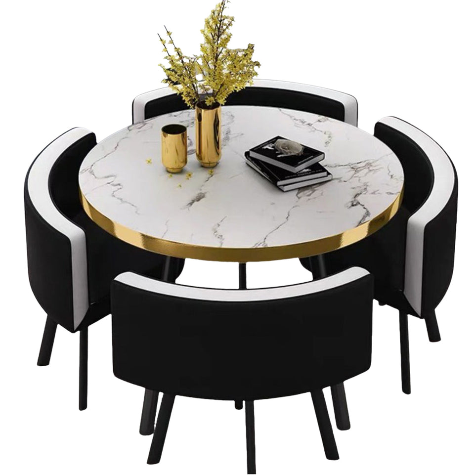 Round Reception Table with 4 Chairs for Office Reception Areas JDZH-2024(In Stock)