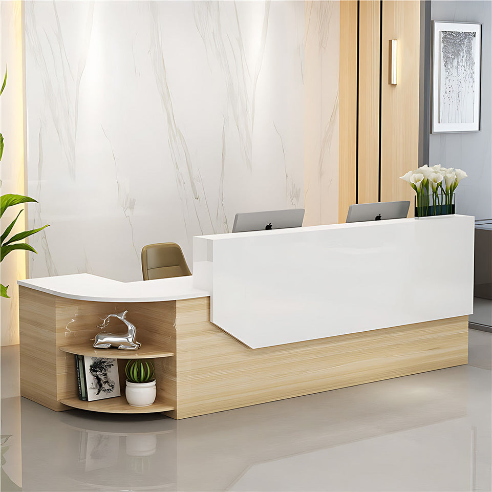 Simple L-shape Wooden Front Reception Desk with Filing Cabinet JDT-761-071-EKC(East Coast)