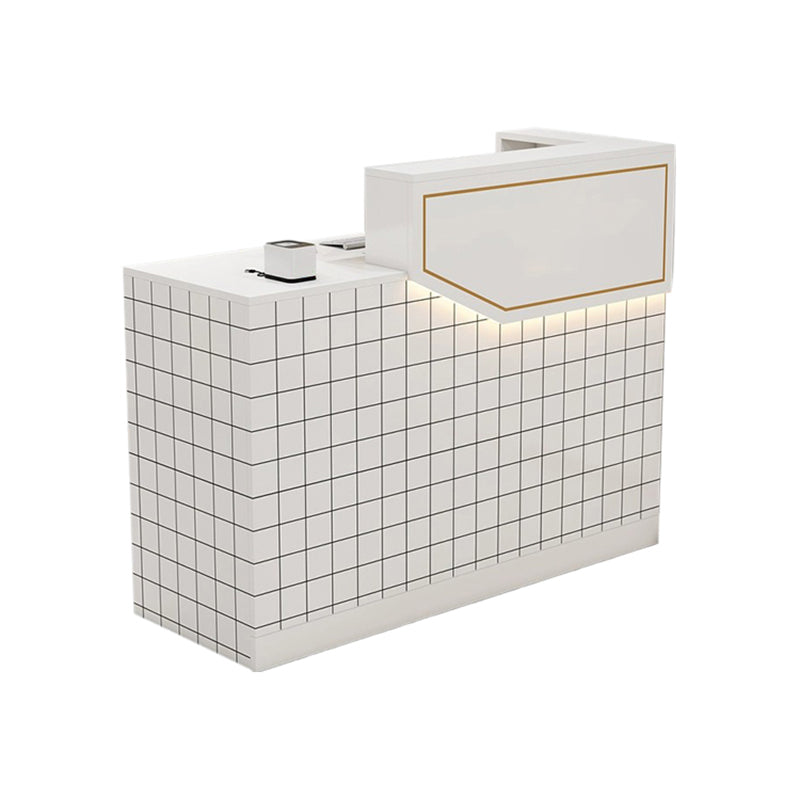 Small Front Desk with Corner and Keyboard Tray for Clothing Stores and Salons JDT-1047