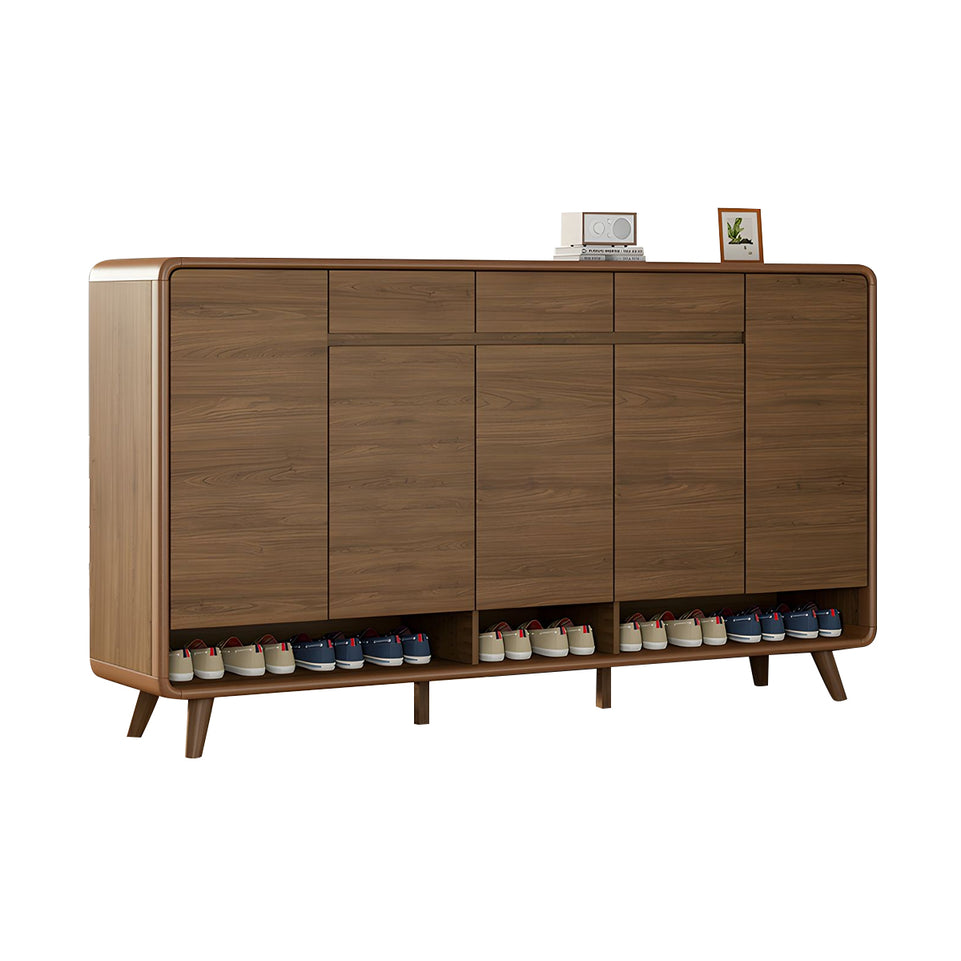 Large Capacity Solid Wood Shoe Cabinet With Adjustable Shelves And Sleek Piano Gloss Finish For Entryway CWG-2159