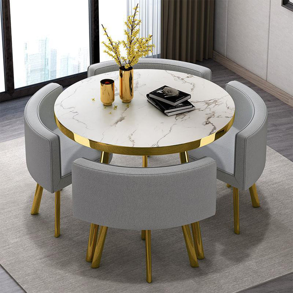 Round Reception Table with 4 Chairs for Office Reception Areas JDZH-2024(In Stock)