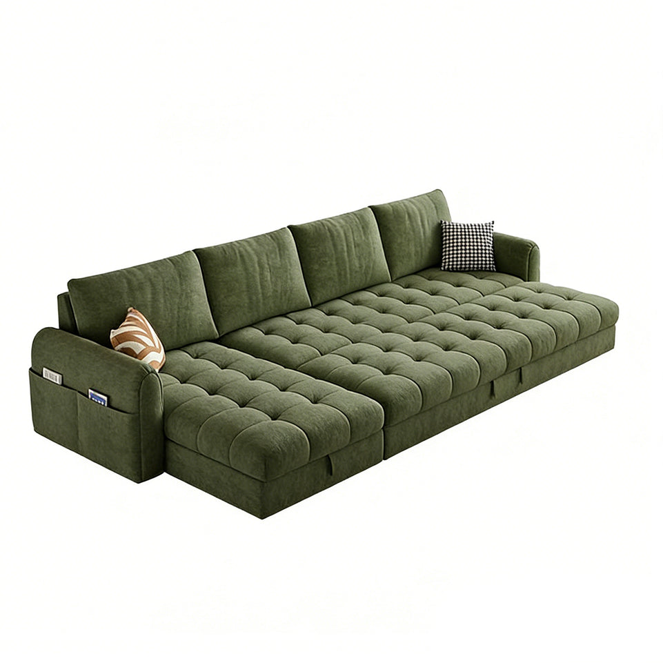 Luxurious Plush Chenille Sofa Bed with Storage for Small Living Rooms, Lounges, and Multifunctional Spaces BSF-2080