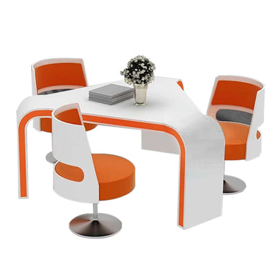 Lacquered reception and negotiation triangle business conference table and chairs HYZ-1071