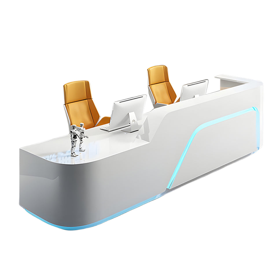 Fashion modern company reception desk baking paint front desk fashion shaped JDT-1064
