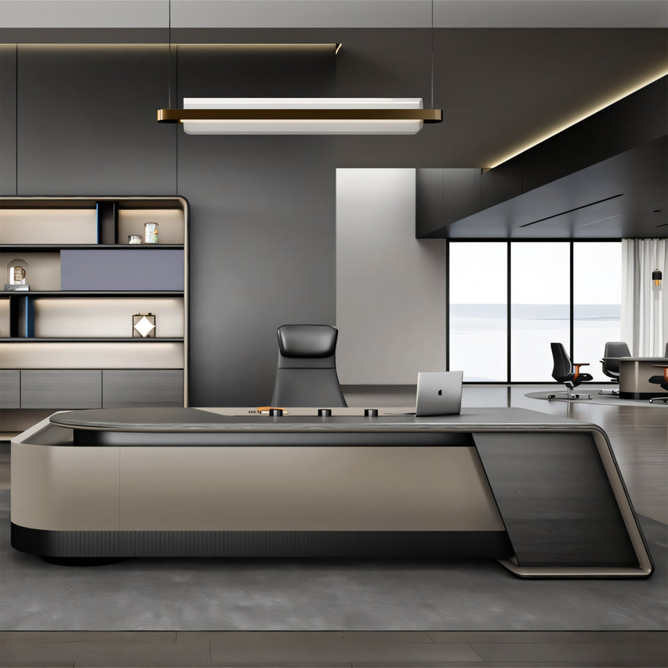 Luxury Modern Executive Desk – Modern Curved Design for CEO Offices LBZ-036