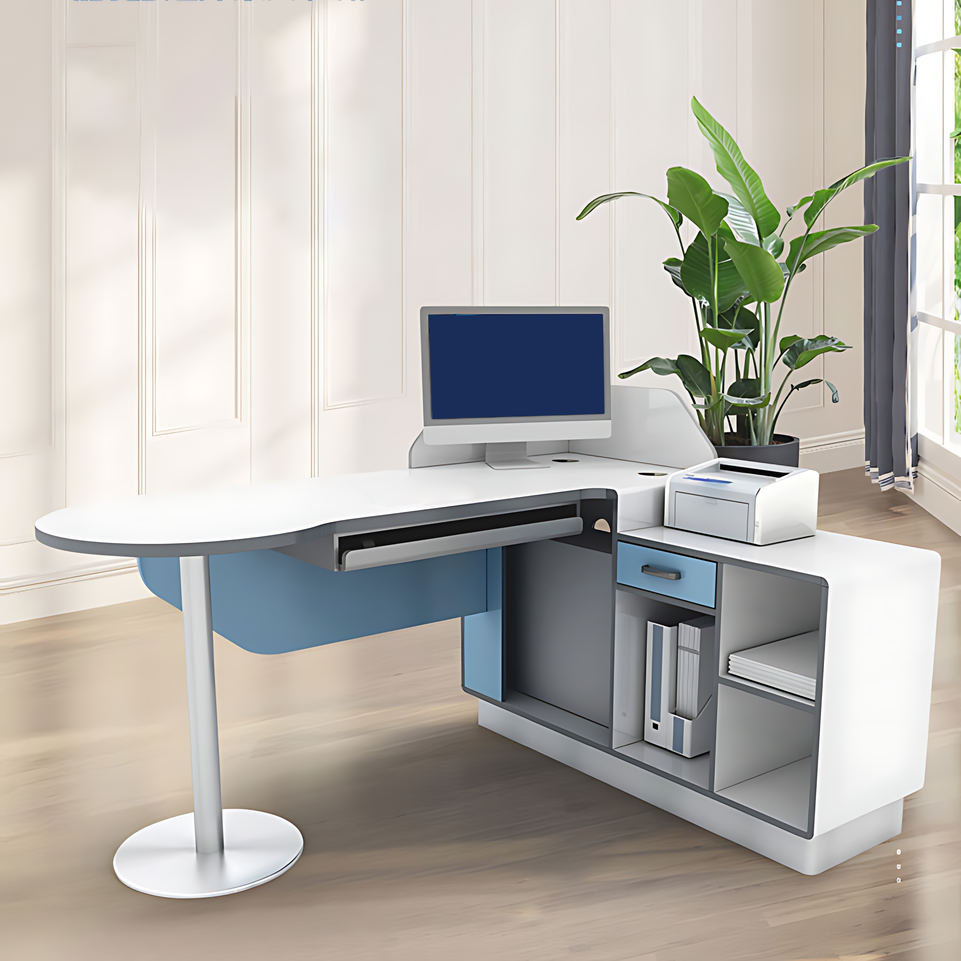 Premium Antibacterial Medical Consultation Desk With Spacious Storage And Durable Stainless Steel Base YLJJ-2018