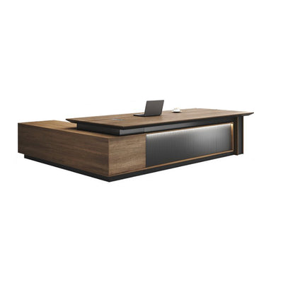 Stylish and Modern Executive Desk Office Suite with Cabinets and Chairs LBZ-10169