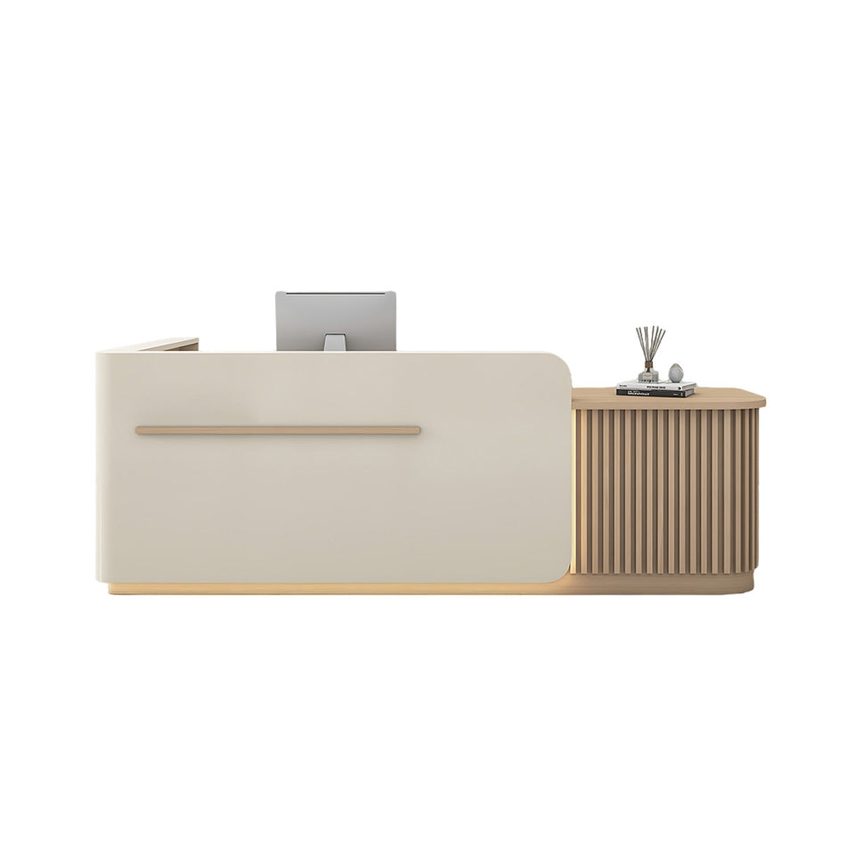 Sleek Reception Desk with Ample Storage & Functional Layout JDT-2342