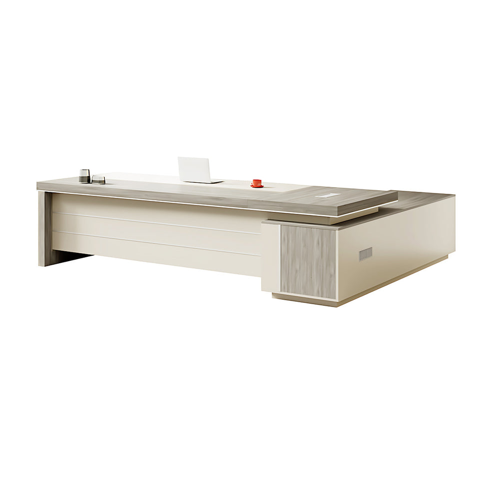 Modern Executive Desk 63-126 in Wide with Dual-Tone & Lumbar Support for Home Office