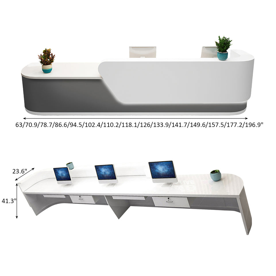 Modern Office Reception Desk with Curved Corner JDT-2065