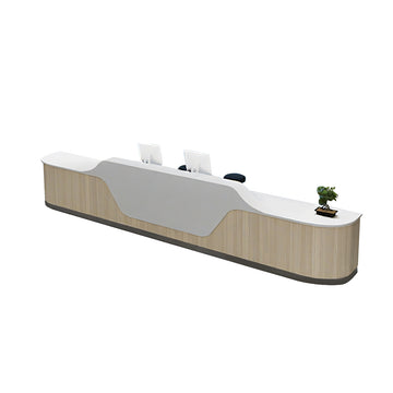 Graceful Curved Reception Desk For Clinics And Salons With Secure Storage And Durable Lacquer Finish YLJJ-2022