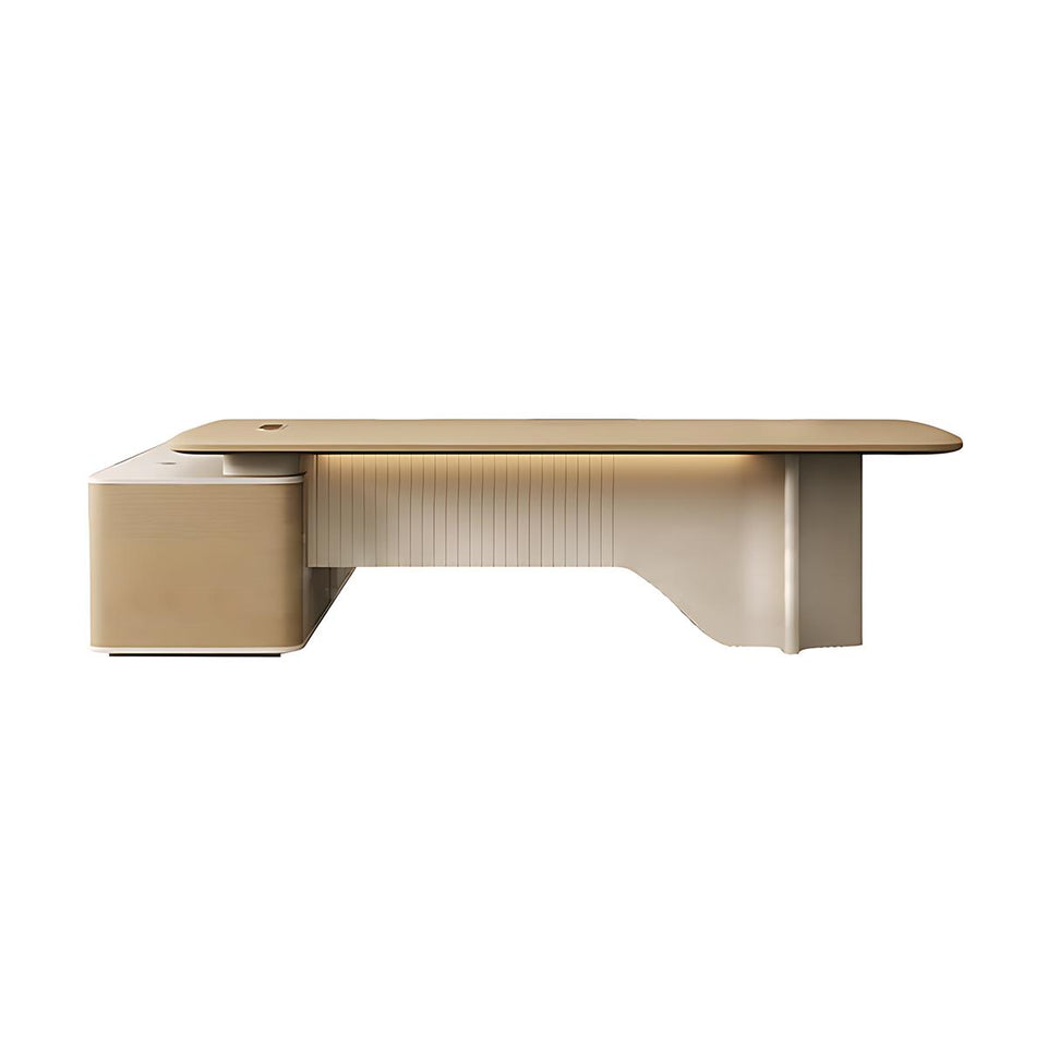 Luxury Minimalist Executive Desk With Creative Geometric Legs And Integrated Storage LBZ-2173