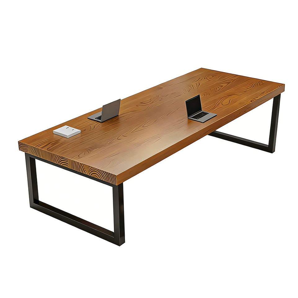 Executive Elegance Custom Made Solid Wood Conference Table With Reinforced Steel Legs For Office, Training, And Meeting Rooms HYZ-107