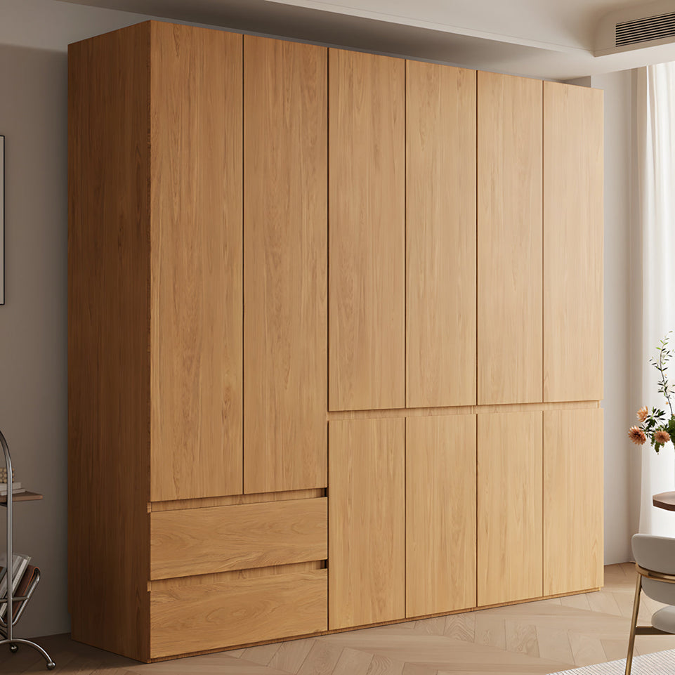 Vintage Wardrobe with Grooved Handle & Hanging Rod for Bedroom CWG-2136