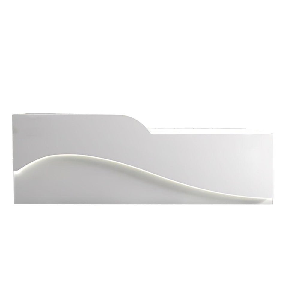 Color-Blocked Curved Front Desk with CPU Holder and Keyboard Tray for Reception JDT-10110