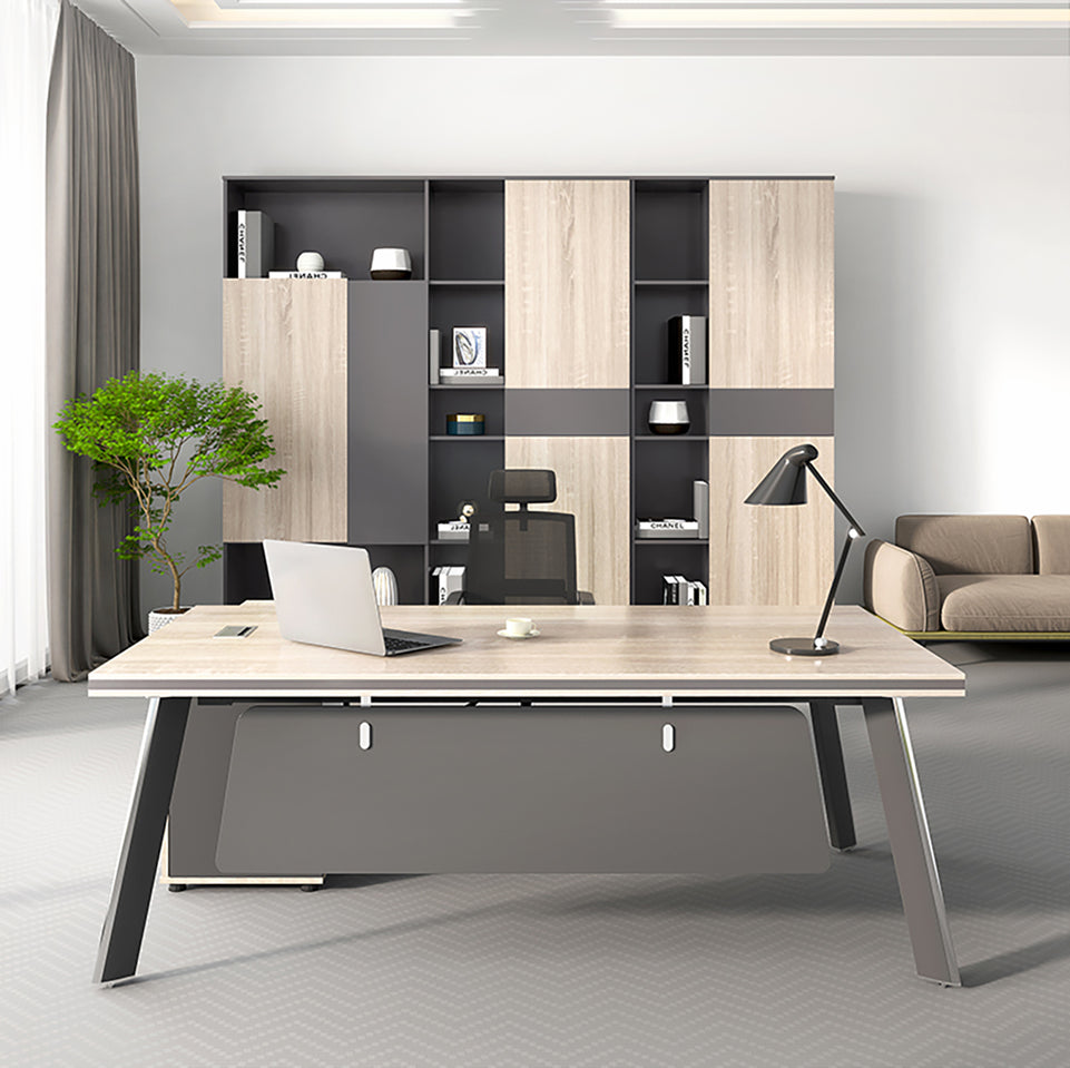 Minimalist Executive Office Desk with Cable Management Box LBZ-10121
