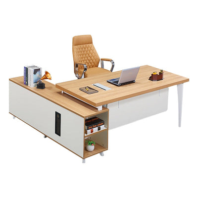Executive Office Desk for Boss with Thickened Panel and Steel Frame and Spacious Work Surface LBZ-10153