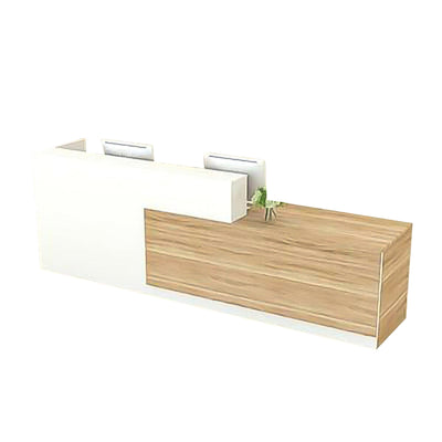 Painted Front Reception Desk for Clothing Beauty Salon and Small Bar with Lockable Drawer and PC Storage JDT-10106