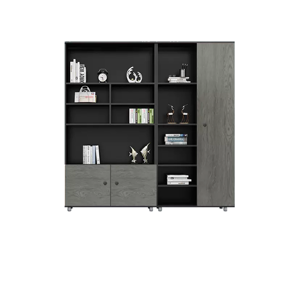 Rectangular Wooden File Cabinet with Open Storage Compartments WJG-745