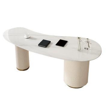 Curved Reception Desk 22-79 in Wide with File Drawers for Salon