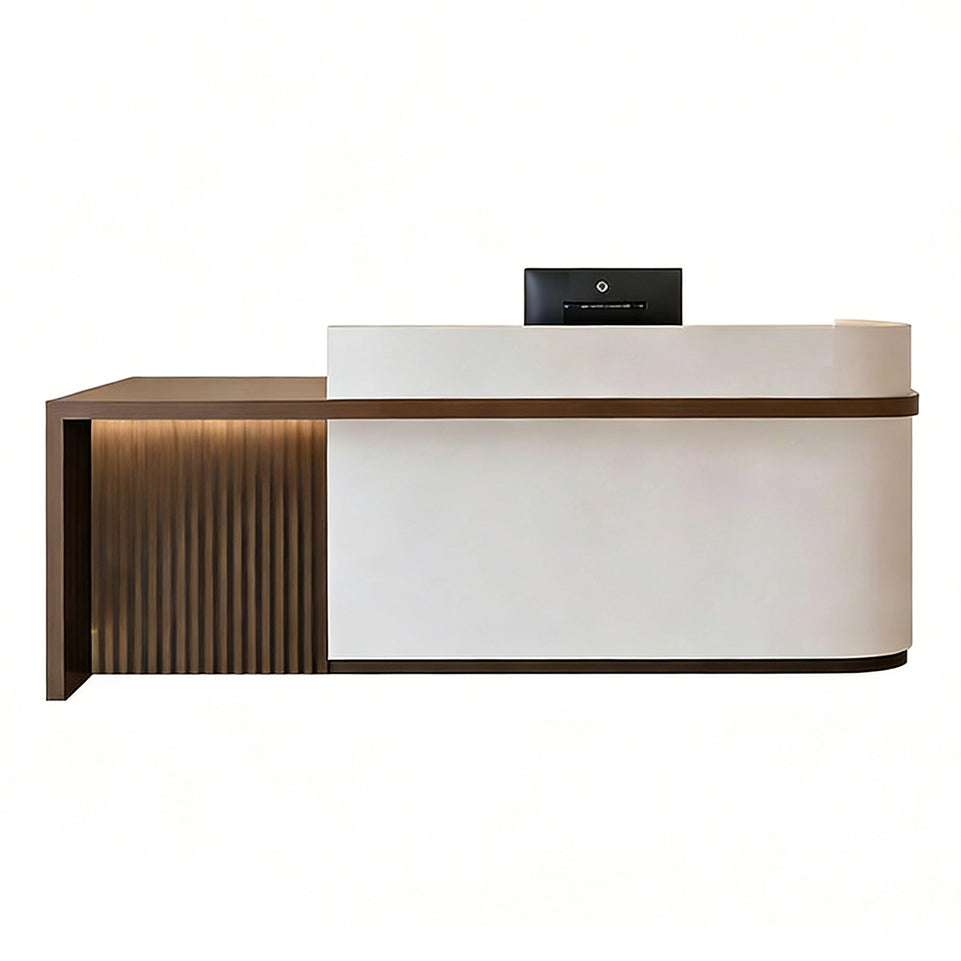 Curved Reception Desk 47-157 in Wide with Transaction Counter for Salon