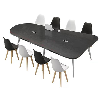 Modern Oval Long Conference Table and Chair Combination with Carbon Steel and R-Processed HYZ-10111