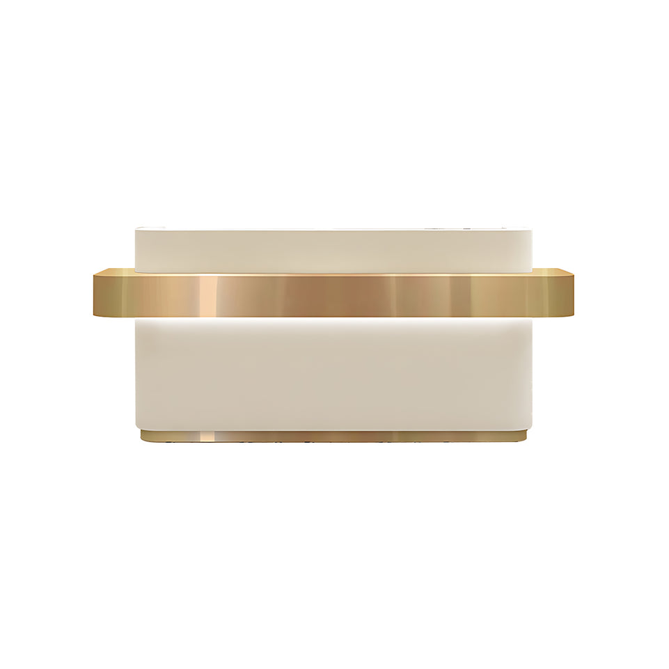 Small Straight Compact Reception Desk with Large Desktop and Storage for Stores JDT-1020