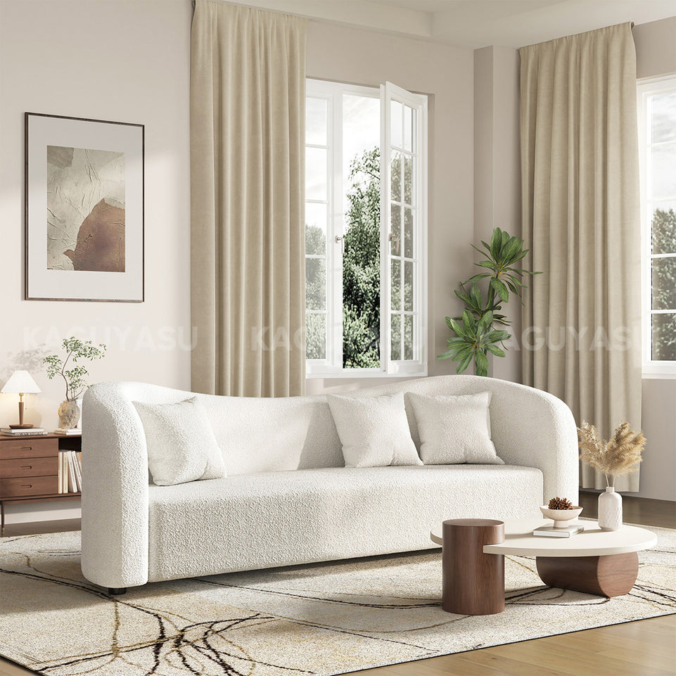 Elegant Teddy Fabric Office Sofa with Curved Backrest for Modern Workspaces SZ-SF-0005 (In Stock)