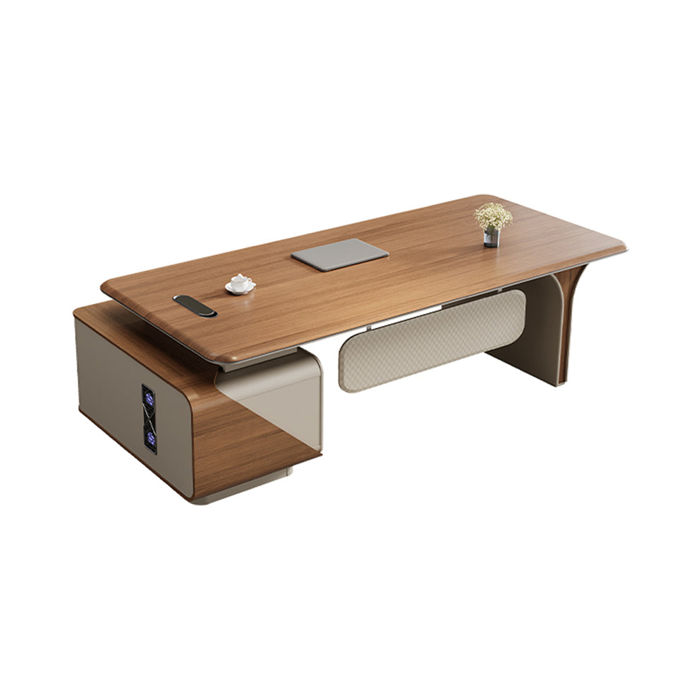 Modern Elegant Premium Executive Desk With Ambient Lighting And Smart Storage LBZ-2164