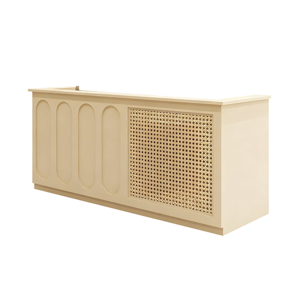 Rattan Reception Desk with Drawers Storage Eco-Friendly High-End Design JDT-2301